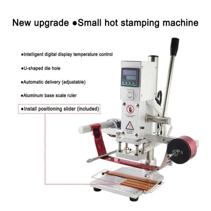 Foil Stamping Machine Manual Bronzing Machine for PVC Card Leather Paper Embossing Logo Heat Press Stamping Machine 110/220V