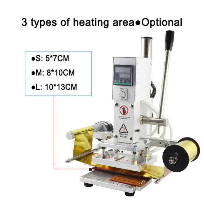 Foil Stamping Machine Manual Bronzing Machine for PVC Card Leather Paper Embossing Logo Heat Press Stamping Machine 110/220V