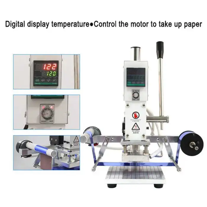 Foil Stamping Machine Manual Bronzing Machine for PVC Card Leather Paper Embossing Logo Heat Press Stamping Machine 110/220V