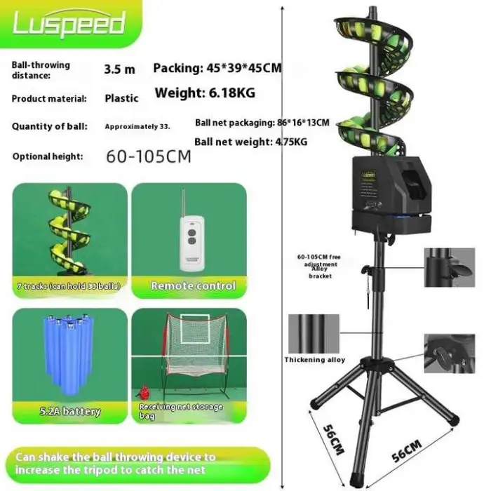 Professional Tennis Training Equipment with Luspeed Smart Tennis Ball Machine