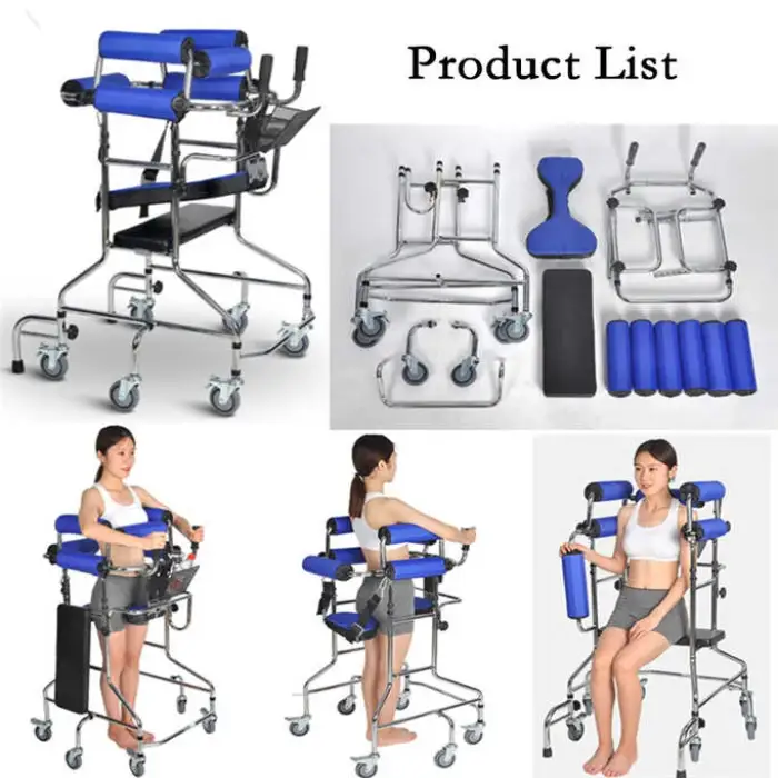 Rehabilitation Equipment Electric Tilt Stand up Training Walker Lower Limb Physiotherapy for Elderly Hemiplegia With Handbrake