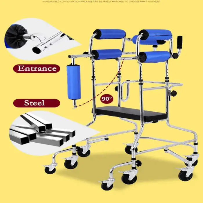 Rehabilitation Equipment Electric Tilt Stand up Training Walker Lower Limb Physiotherapy for Elderly Hemiplegia With Handbrake