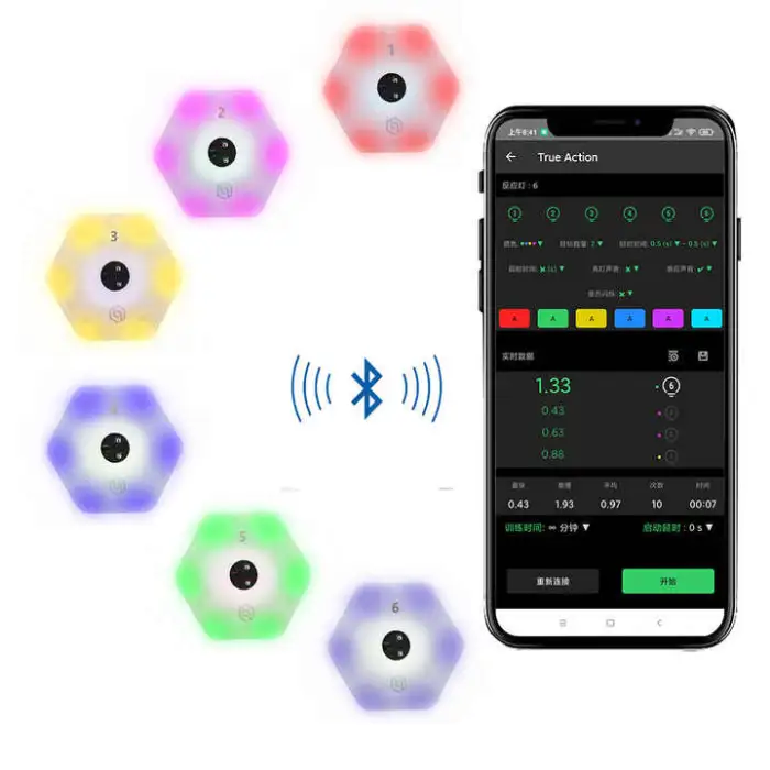 Adult Children's Football Training Equipment 6 Lights Artificial Control Kicking Assistant Sports Entertainment App Included