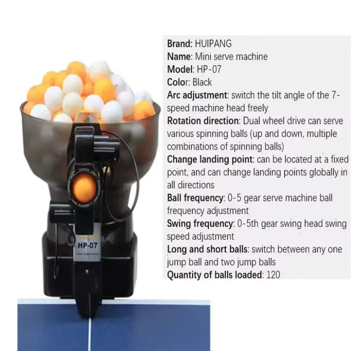 HP-07 Table Tennis Ball Training Machine Pingpong Robot Professional Table Tennis Robot With Tennis Net
