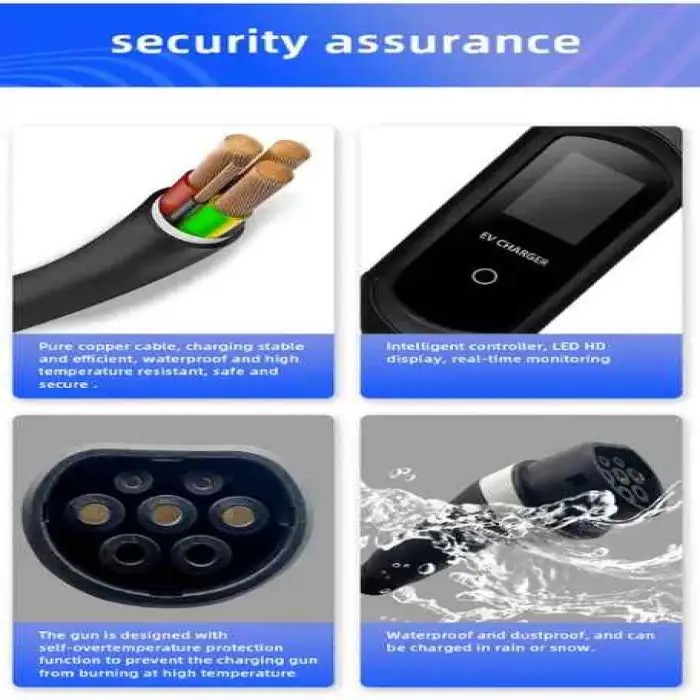 Adjustable Portable EV Charger Type 2 7KW 16A 32A 3 Plugs Electric Vehicle Car Charger