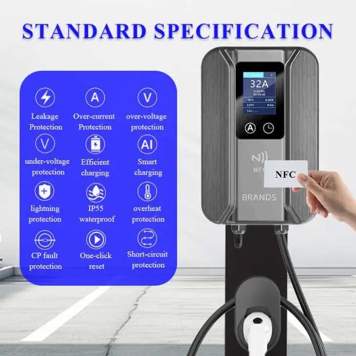 11Kw 16A 32A 7Kw Type 2 Charging Station Home Ev Elektric Car Charger 22Kw