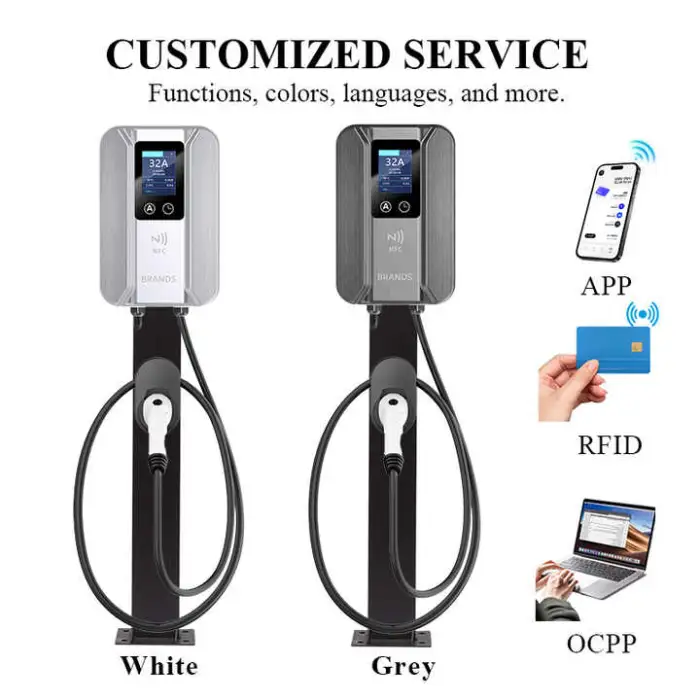 11Kw 16A 32A 7Kw Type 2 Charging Station Home Ev Elektric Car Charger 22Kw