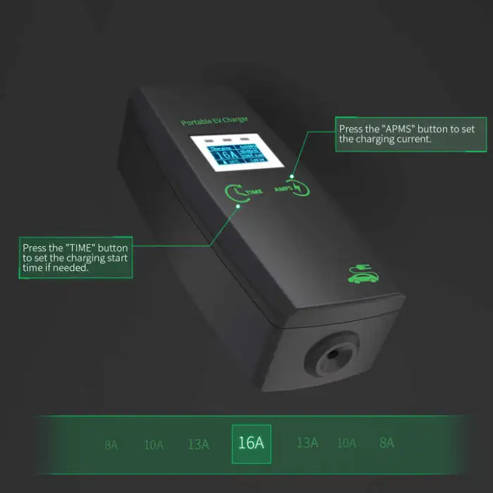 Khons 7.4 KW 32 Amp Electric Vehicle Charger Point EU Car EV Portable Charger Type 2 Single Phase 32A 7KW EV Charger