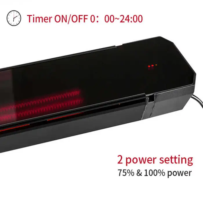 JHheatsup 3200W TUYA APP Control Rapid Heat Infrared Radiant Ceramic Glass Room Electric Heater for Winter