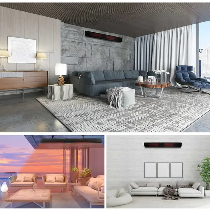 JHheatsup 3200W TUYA APP Control Rapid Heat Infrared Radiant Ceramic Glass Room Electric Heater for Winter