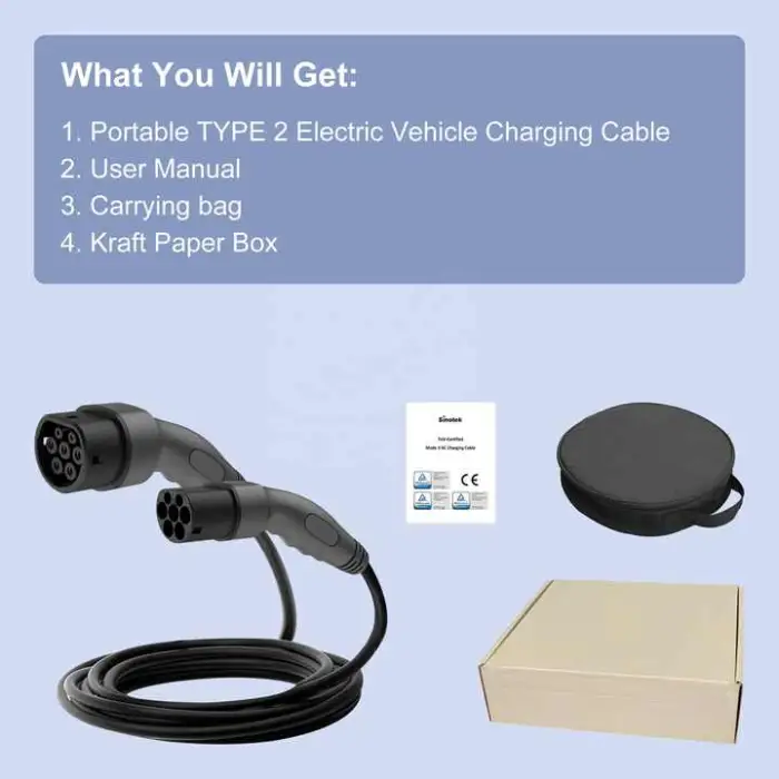 Sinotek 22KW Portable EV Charger 22 KW Electric Car Cable EV Charger for Electric Car