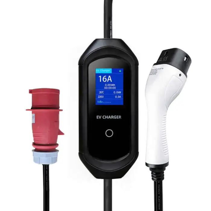 Type 2/GBT 16A 11kw Portable Ev Charger with 5 Meters Cable Adjustable Electric Car Charger
