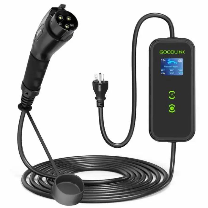 Waterproof 16A 32A 40A Adjustable Type 2 1 GBT Portable EV Charger With LCD Screen for EVSE Car 7KW