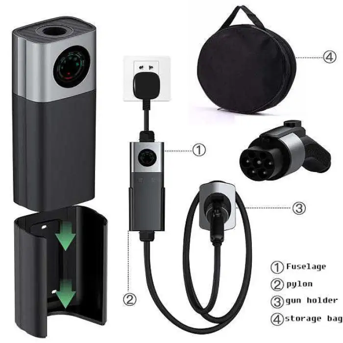 3.5KW 7KW 11KW 22 KW 3 Phase 16A 32A Type1 Type 2 Gb/T EV Charger APP WIFI Portable EV Car Charger Station