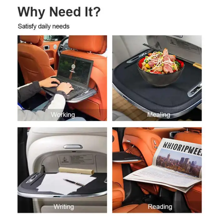 Adjustable Multifunctional Car Back Seat Food Organizer Foldable Table Tray  Outlet for Li Interior Accessories