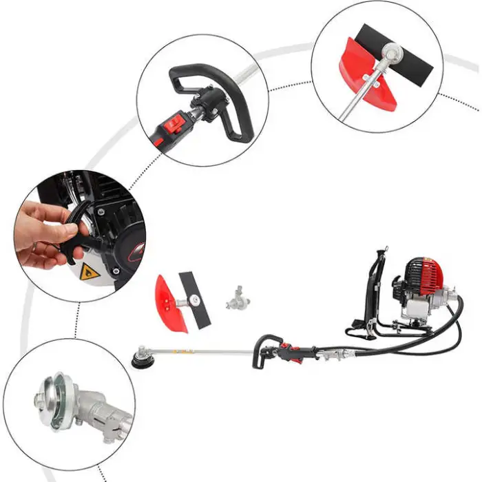 Big Power 31Cc Backpack Side Mounted Mower Grass Cutter Multipurpose for Garden and Agricultural