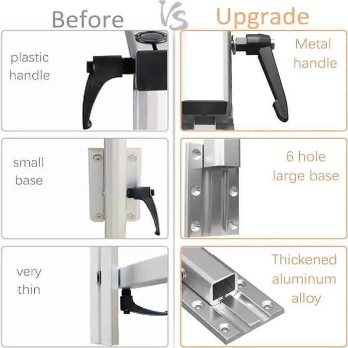HWHongRV Premium Aluminum Alloy Upgrade RV Table Leg Bracket High Interior RV Folding Table Top with Swivels 360 Degrees