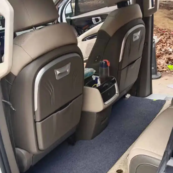KIA Carnival Luxury Business Car Seat Rear Upgraded Foldable Table Panel Modified Office Desk Wireless Charging Simple Interior