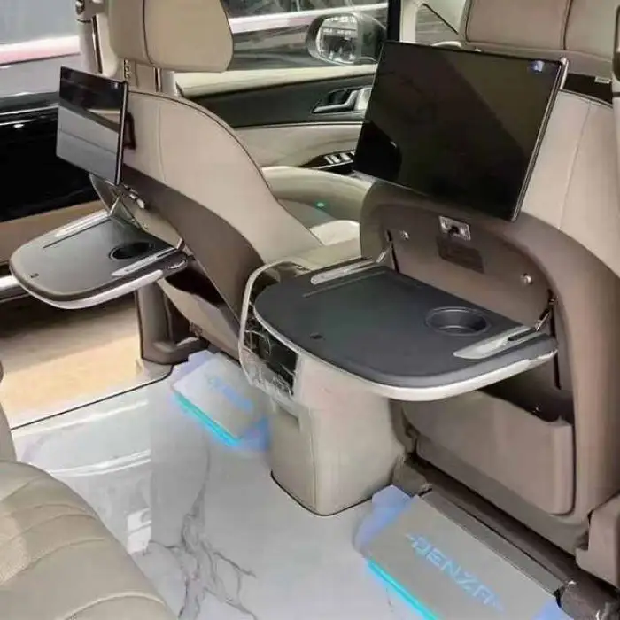 KIA Carnival Luxury Business Car Seat Rear Upgraded Foldable Table Panel Modified Office Desk Wireless Charging Simple Interior