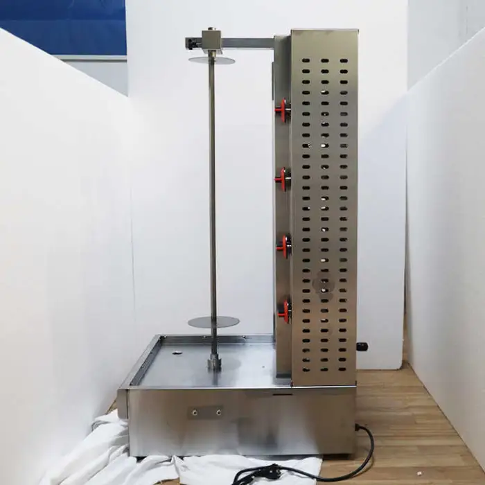 Gas Lpg 4-Burner Shawarma Grill Chicken Kebab Machine Automatic Rotating Doner Kebab Shawarma Machine