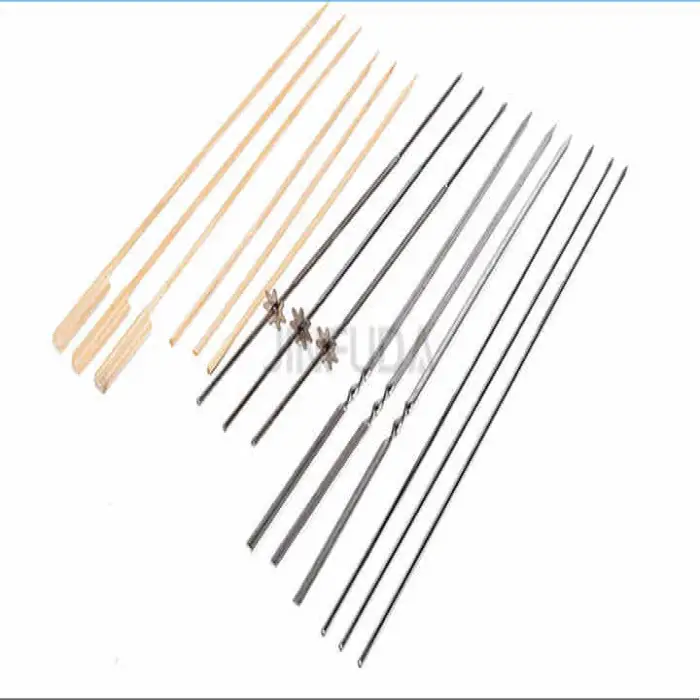 Stainless Steel Manual Mutton Kebab Machine/hand BBQ Bamboo Meat Skewer Machine/beef Satay String Making Machine