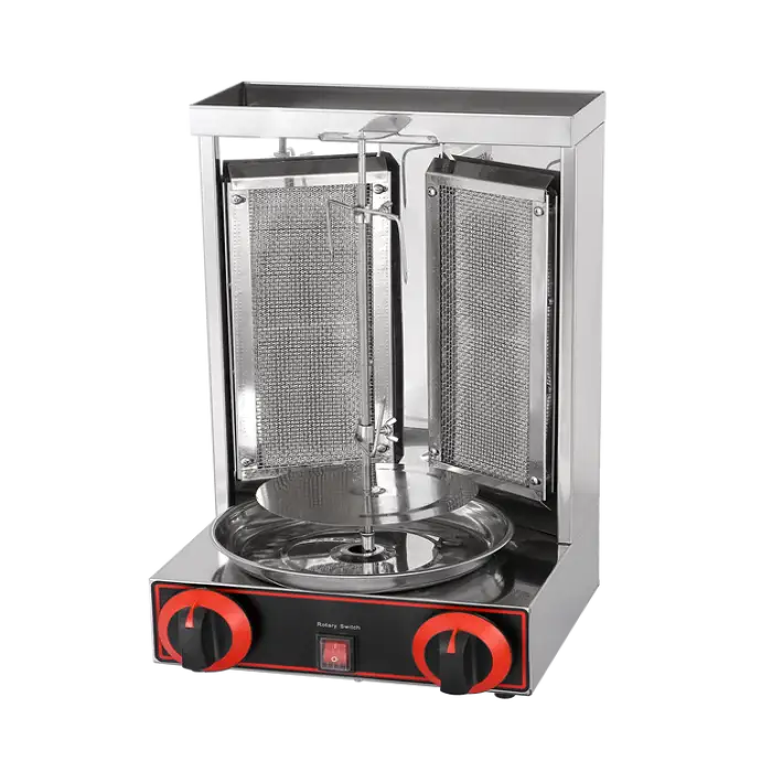 Commercial Gas Shawarma Making Chicken Kebab Machine Popular 4 Burner Gas Shawarma Machine for Restaurant