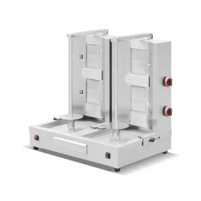 Mini Stainless Steel Kebab Machine Electric Folding Shawarma Vertical Grill Gas BBQ PTFE Non-Stick French Operating