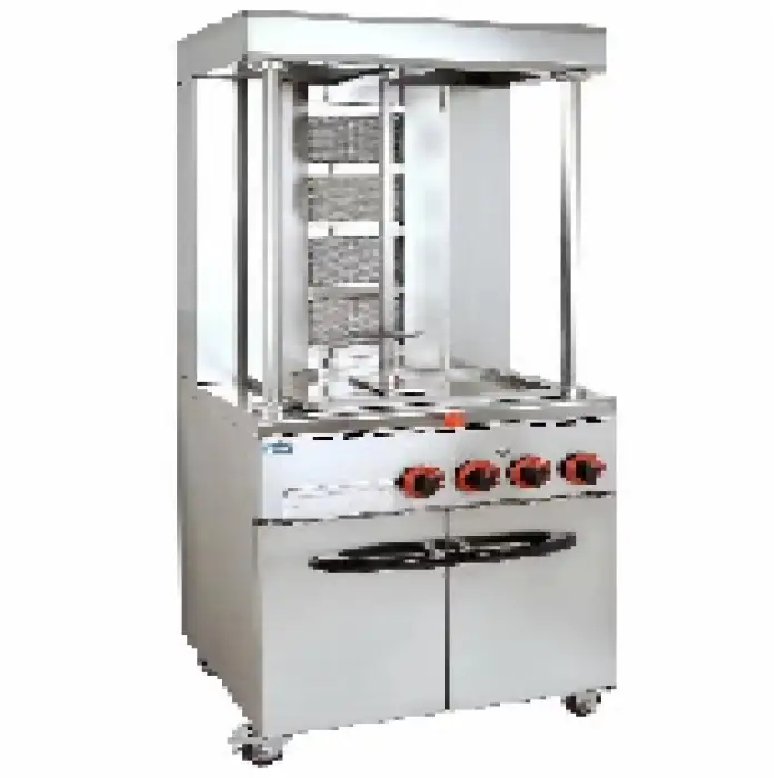 Gas Shawarma Making Chicken Kebab Machine Popular 4 Burner Gas Shawarma Machine for Restaurant