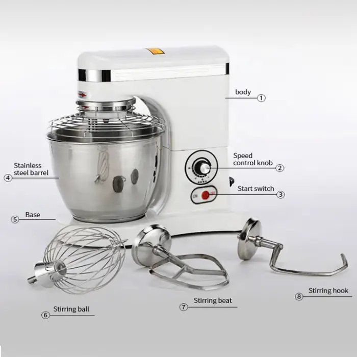 Yoslon 5L Bread Food Making Machine, Cake Dough Egg Milk Planetary Mixer Food Mixer Machine