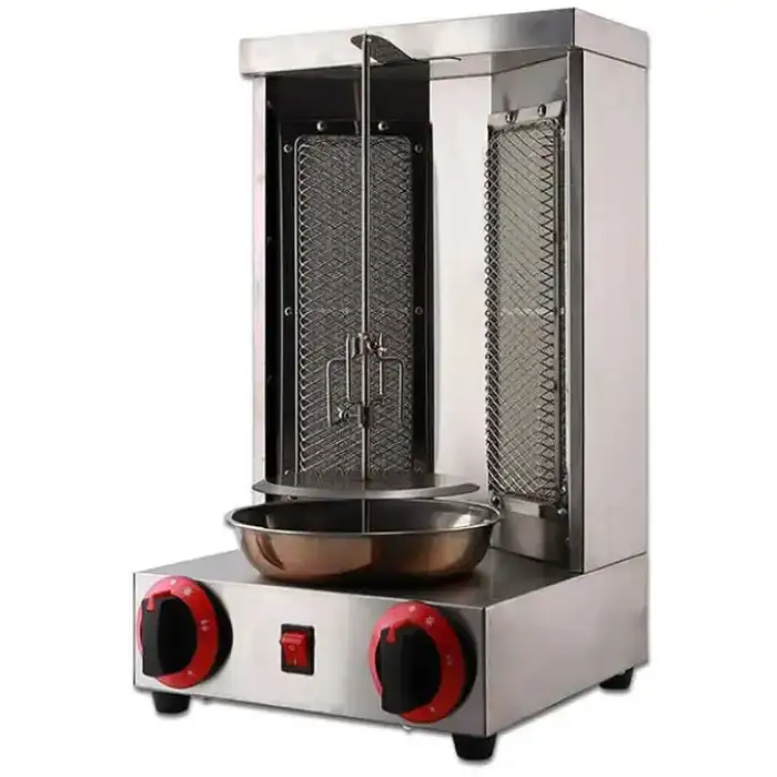 Shawarma Grill Machine Propane Doner Kebab Machine Vertical Broiler with 2 Burners