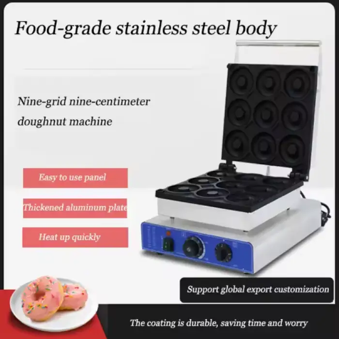 Commercial Snack Machine 12 Pieces Holes Electric Donuts Maker Mini Doughnut Machine