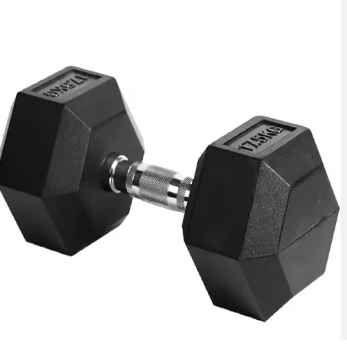 Gym Free Weight Home and Commercial Weight lifting Cast Iron Rubber Hex Dumbbell Set
