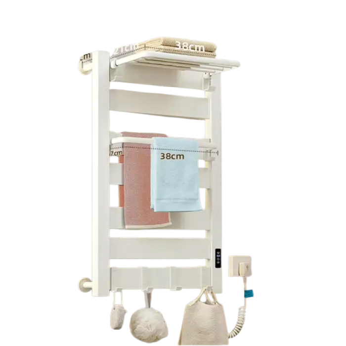 Energy Saving Minimalist Modern Style Bathroom White Wall Mounted Aluminum Electronic Heated Towel Rail Warmer Towel Warmer