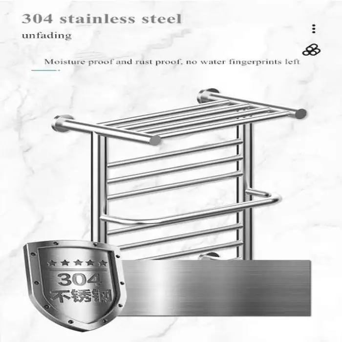 Smart Electric Heated Home Bathroom Towel Rack Wall Mounted Stainless Steel Ladder Radiator Towel Rail Warmer Rack