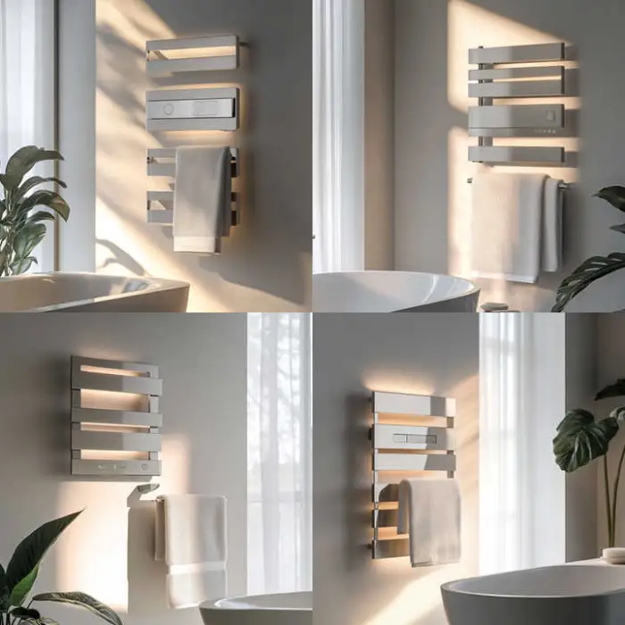 Small Electric Heated Towel Rail Speed-Heat  Towel Warmer Switch Timer Smart