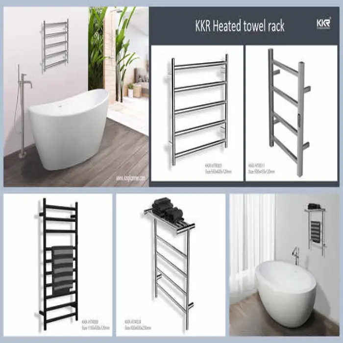 Electric Heated Towel Rack for Bathroom Wall Mounted Towel Warmer Stainless Steel Bars Drying Rack