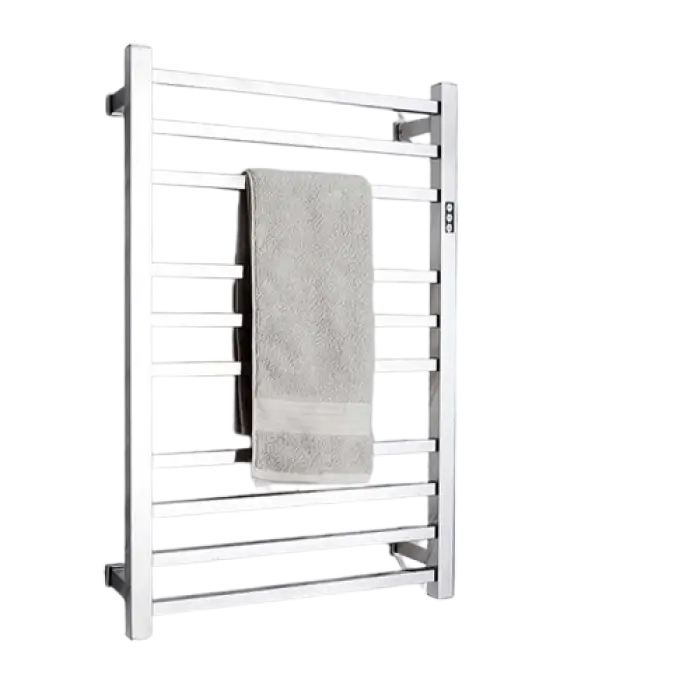 Black Towel Warmer Electric Heated Towel Rail Stainless Steel Bathroom Towel Warmer Heater With Timer 9005ST