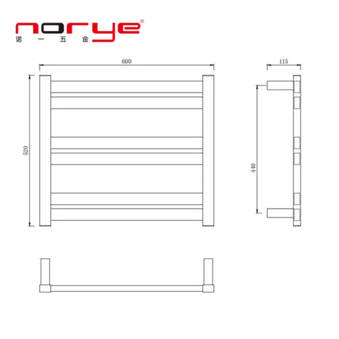 Commercial Washroom Steel Electric Heated Towel Rail Towel Rack Dryer