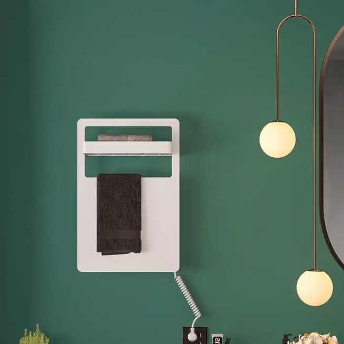 Aluminum Alloy Electric Heated Towel Rail White Black Printed Heated Towel Rail for Bathroom