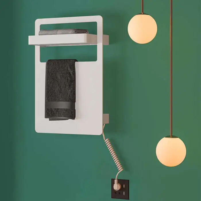 Aluminum Alloy Electric Heated Towel Rail White Black Printed Heated Towel Rail for Bathroom