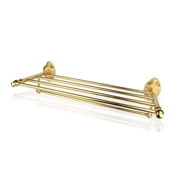 GJ1-01 Antique Rose Gold Wall-Mounted Towel Bar Elegant Brass Rack for Home Hotel Durable Copper Bathroom Accessories