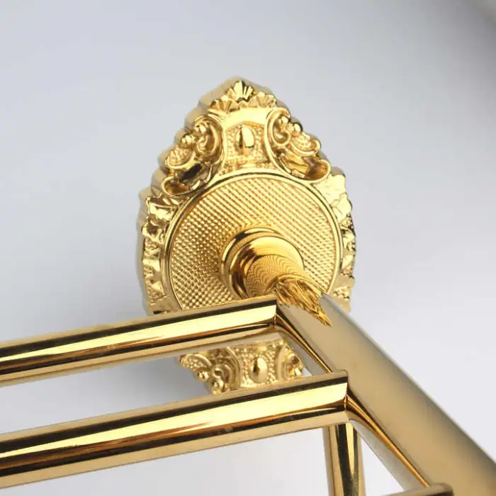 GJ1-01 Antique Rose Gold Wall-Mounted Towel Bar Elegant Brass Rack for Home Hotel Durable Copper Bathroom Accessories