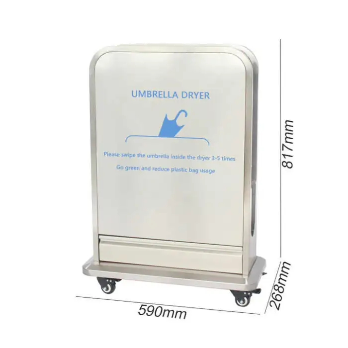 10L Wet Umbrella Dryer Rainwater Remover Stainless Steel Eco Friendly Manual Umbrella Dryer Machine Wrapping Holder