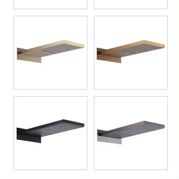 Cold Bathroom Ceiling Rainfall Shower System Waterfall Smart Thermostatic Shower Tap Wall Mounted Concealed Shower Head Set