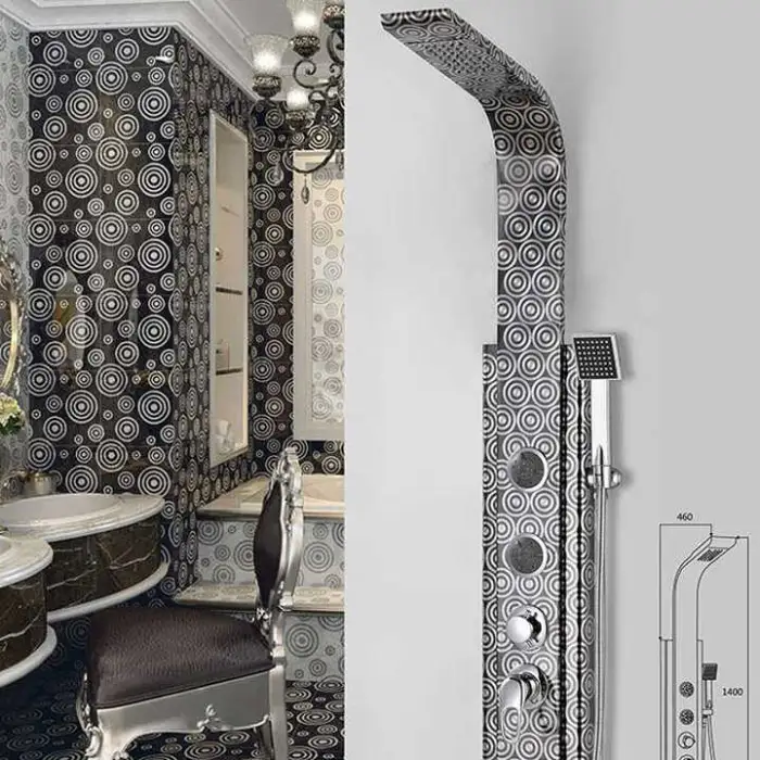 Modern Bathroom 304 Stainless Steel Wall Mounted Multifunctional Waterfall Smart Bath Set Shower Panel