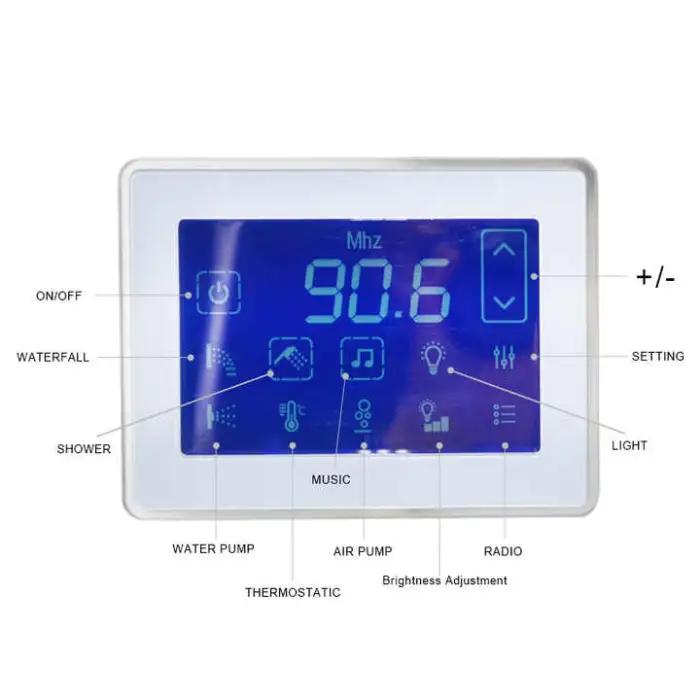 Bluetooth Underwater Light Waterfall Shower Constant Temperature BP-12 Massage Bathtub Touch Screen Controller TV Panel Box