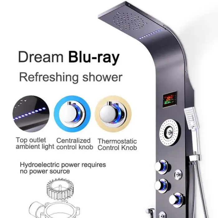 Panel Shower Large Rain Shower Panel Bathroom Parts Sets Intelligent Constant Temperature Shower Wall Panels