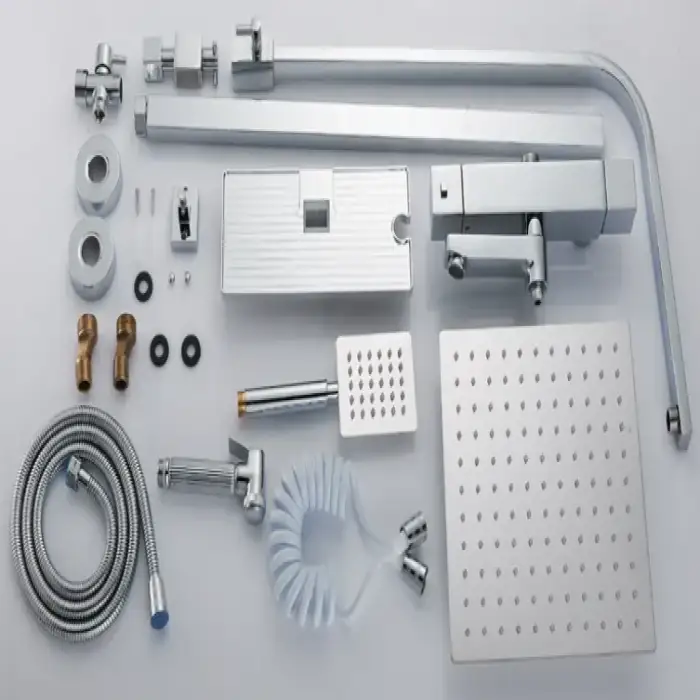 Wall Mounted Retractable Stainless Thermostatic Rain Shower with Waterfall