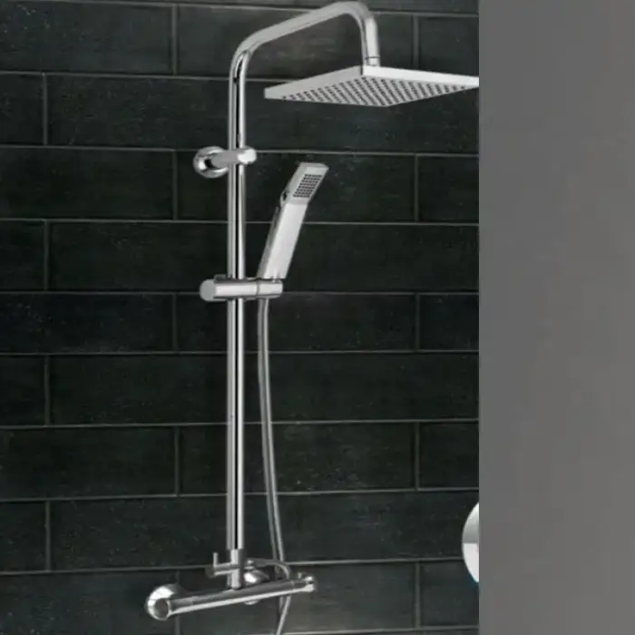 Wall Mounted Retractable Stainless Thermostatic Rain Shower with Waterfall