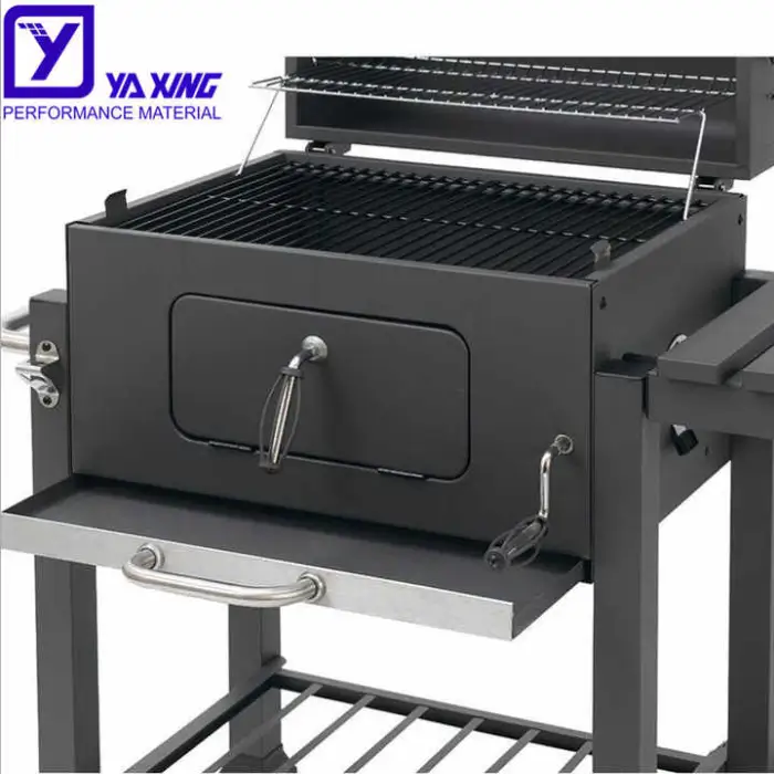 Bbq Table Grill Bbq Outdoor Kitchen Stainless Steel Industrial Grill Square Trolly Charcoal Grill